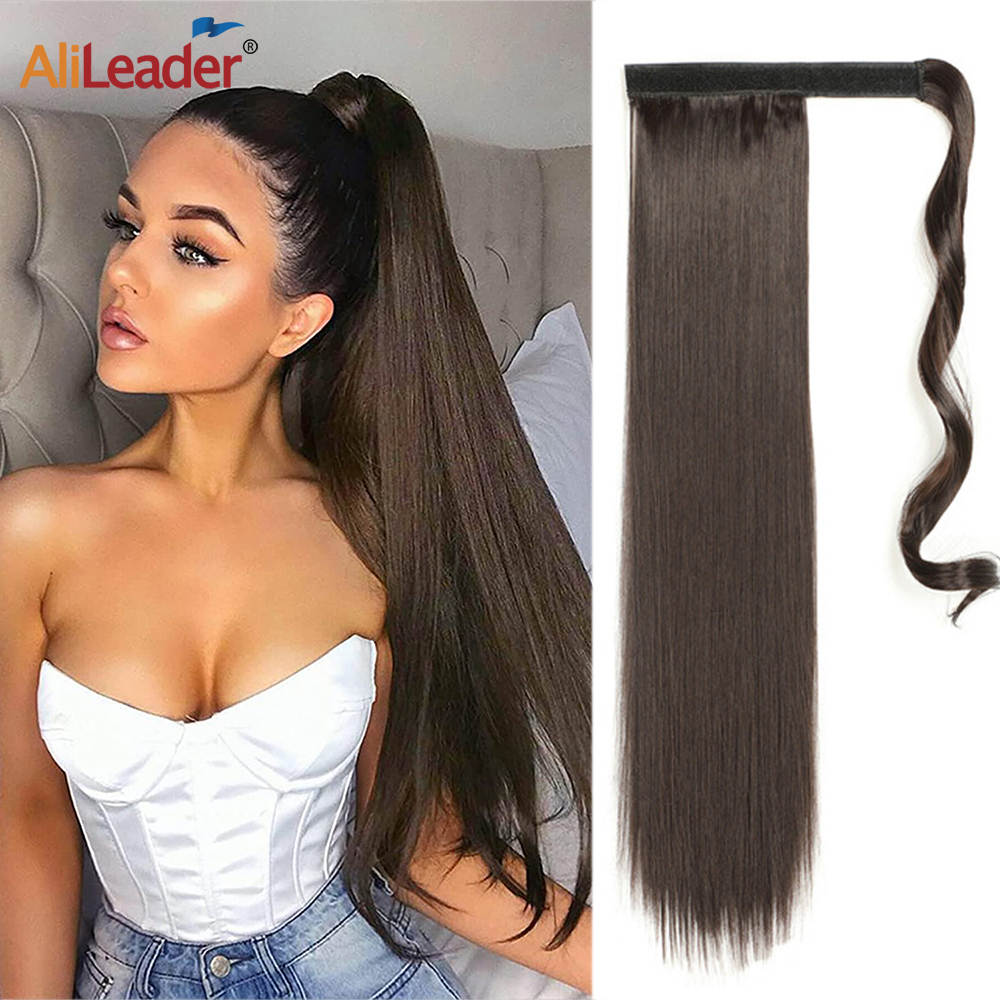 Aerith Cosplay Prop - Synthetic Ponytail Long Straight Wrap Around