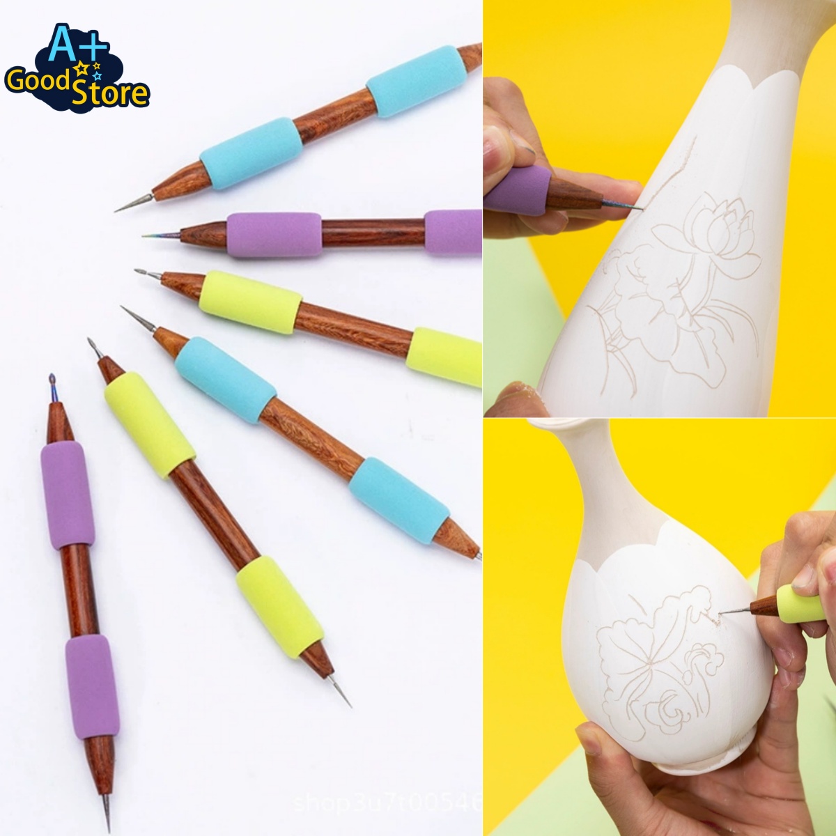 Foam Clay Sculpt - Double Headed Diamond Tip Pottery Carving