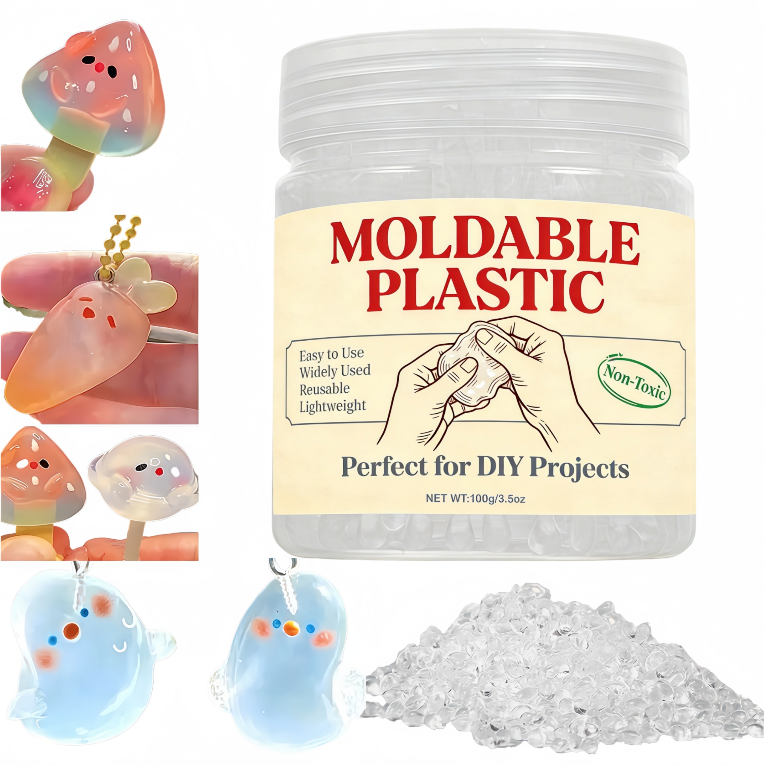 Thermoplastic Pellet - Transparent Thermoplastic Pellets, Reusable Moldable Craft