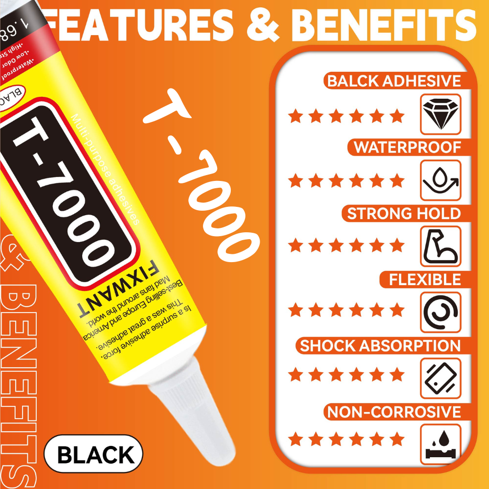 100PCS 15ML T-7000 Black Conta - Contact Cement Glue 评论和价格
