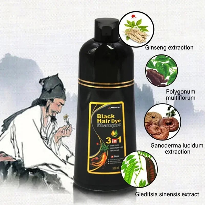 Black Hair Dye Shampoo 3 In 1  - Hair Spray Color 评论和价格