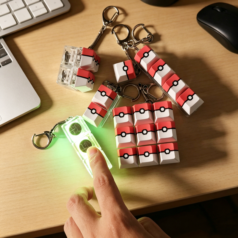 Pokeball Light Up Keyboard Key - Pokeball Cosplay Prop 评论和价格
