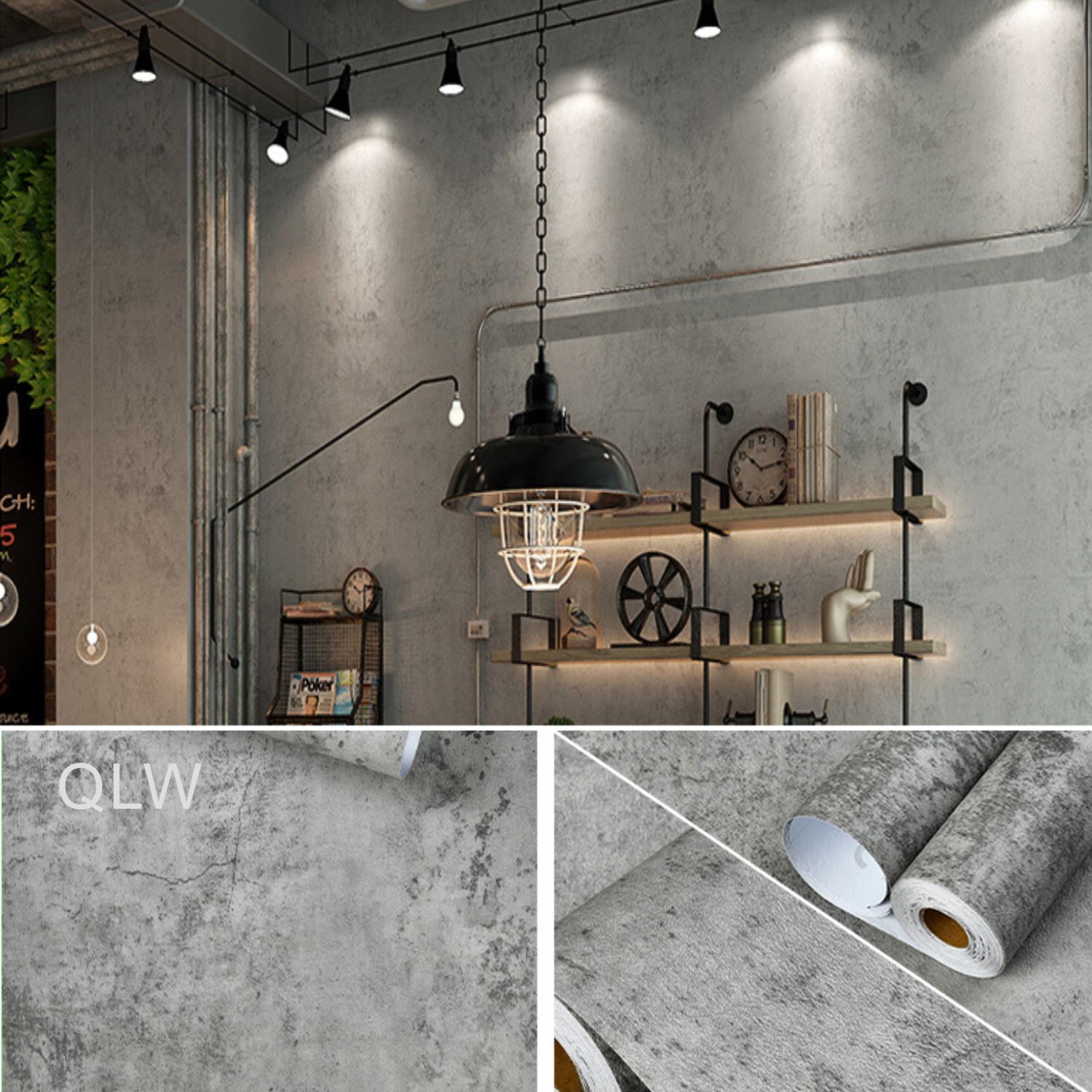 6M Cement Grey PVC Wallpaper S - Contact Cement Glue 评论和价格