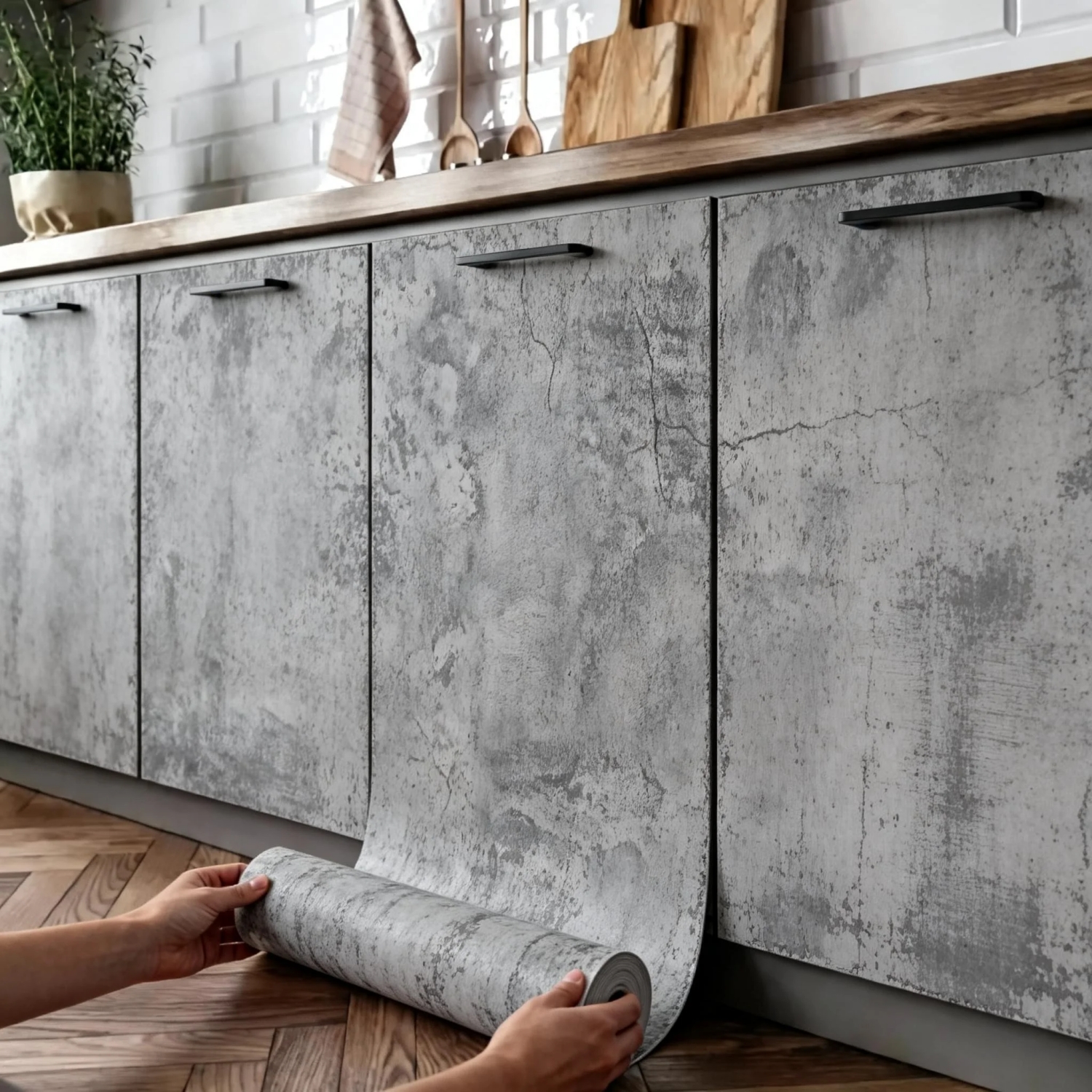 6M Cement Grey PVC Wallpaper S - Contact Cement Glue 评论和价格