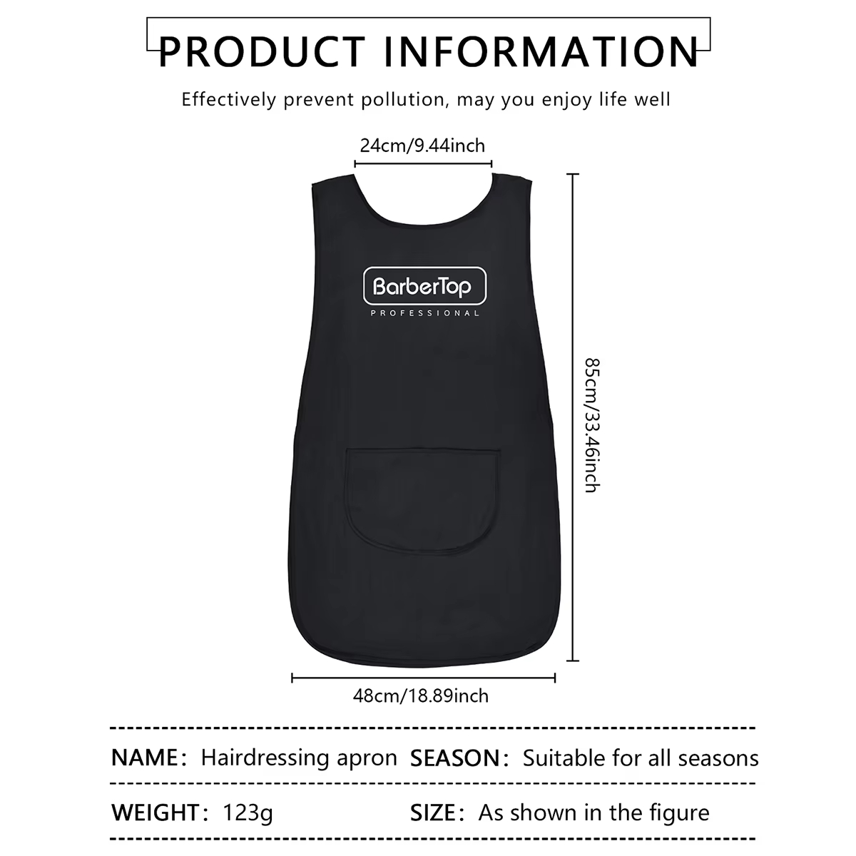 Barbertop Black Stylist Apron  - Hair Spray Color 评论和价格