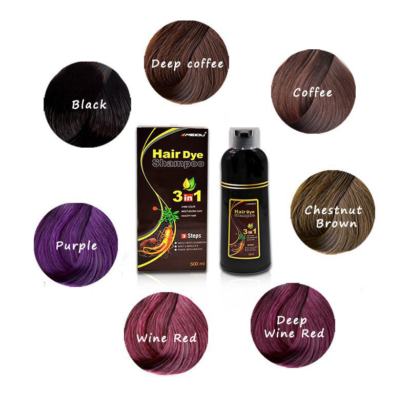 500ml Hair Color Dye Shampoo 3 - Hair Spray Color 评论和价格
