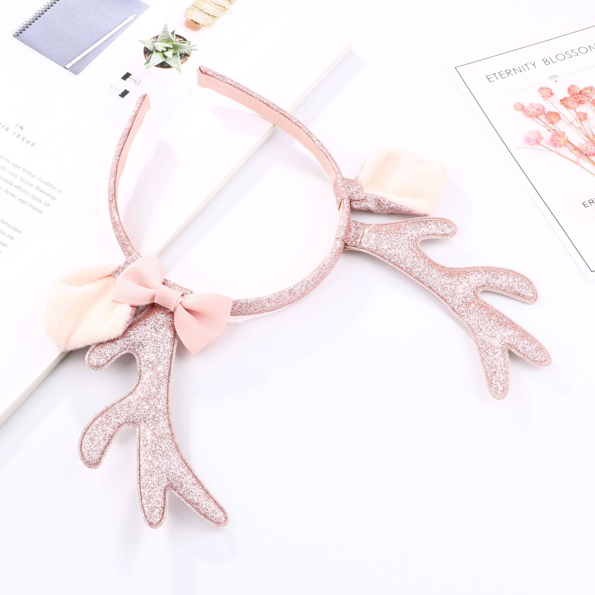 Cute Pink Glitter Reindeer Ant - Cosplay Prop Bow 评论和价格