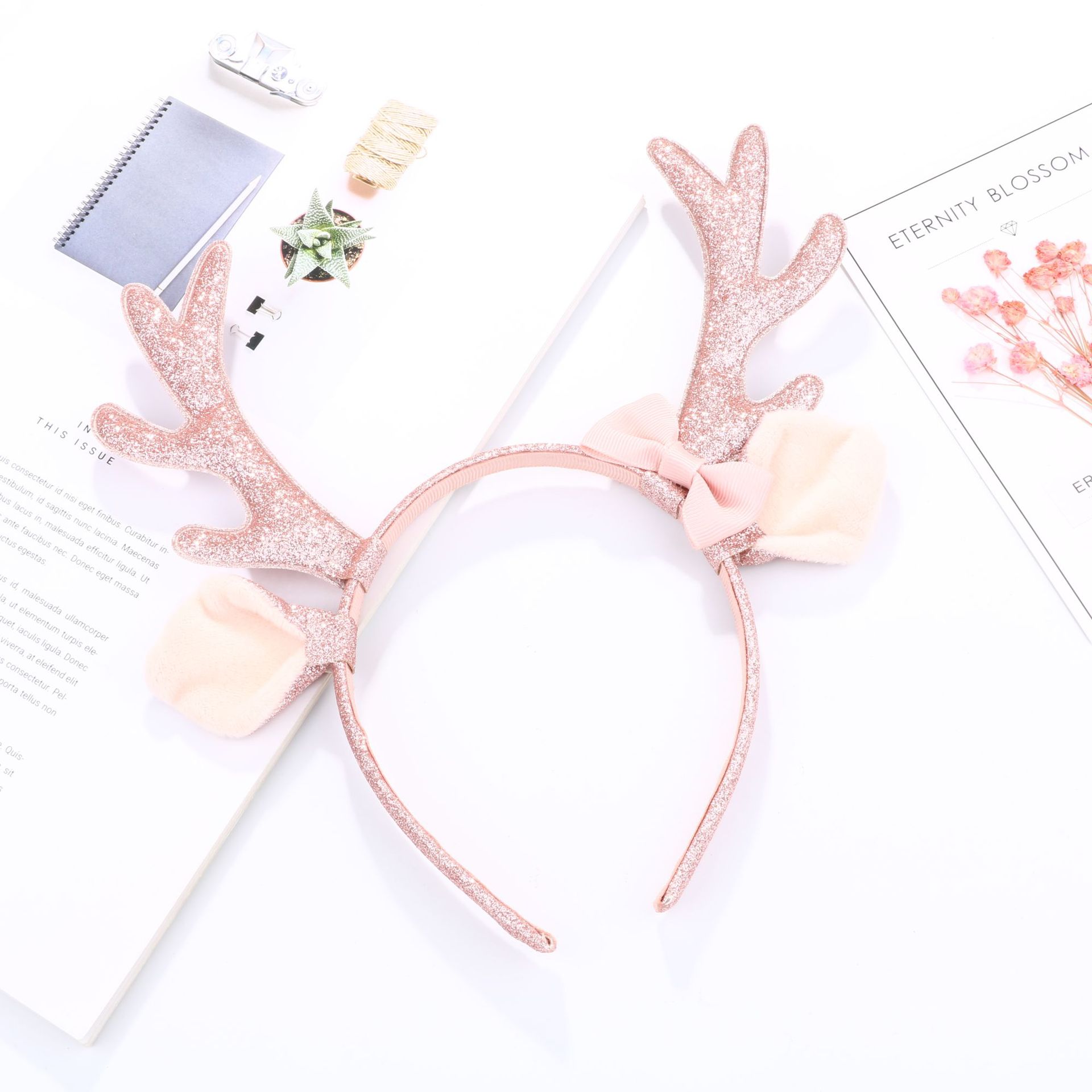 Cute Pink Glitter Reindeer Ant - Cosplay Prop Bow 评论和价格